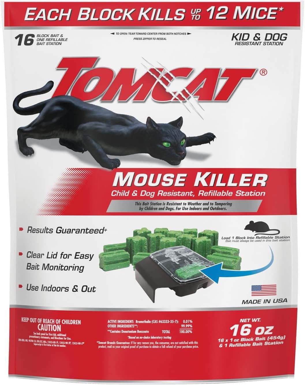 Tomcat Mouse Killer Child & Dog Resistant, Refillable Station for Indoor&Outdoor
