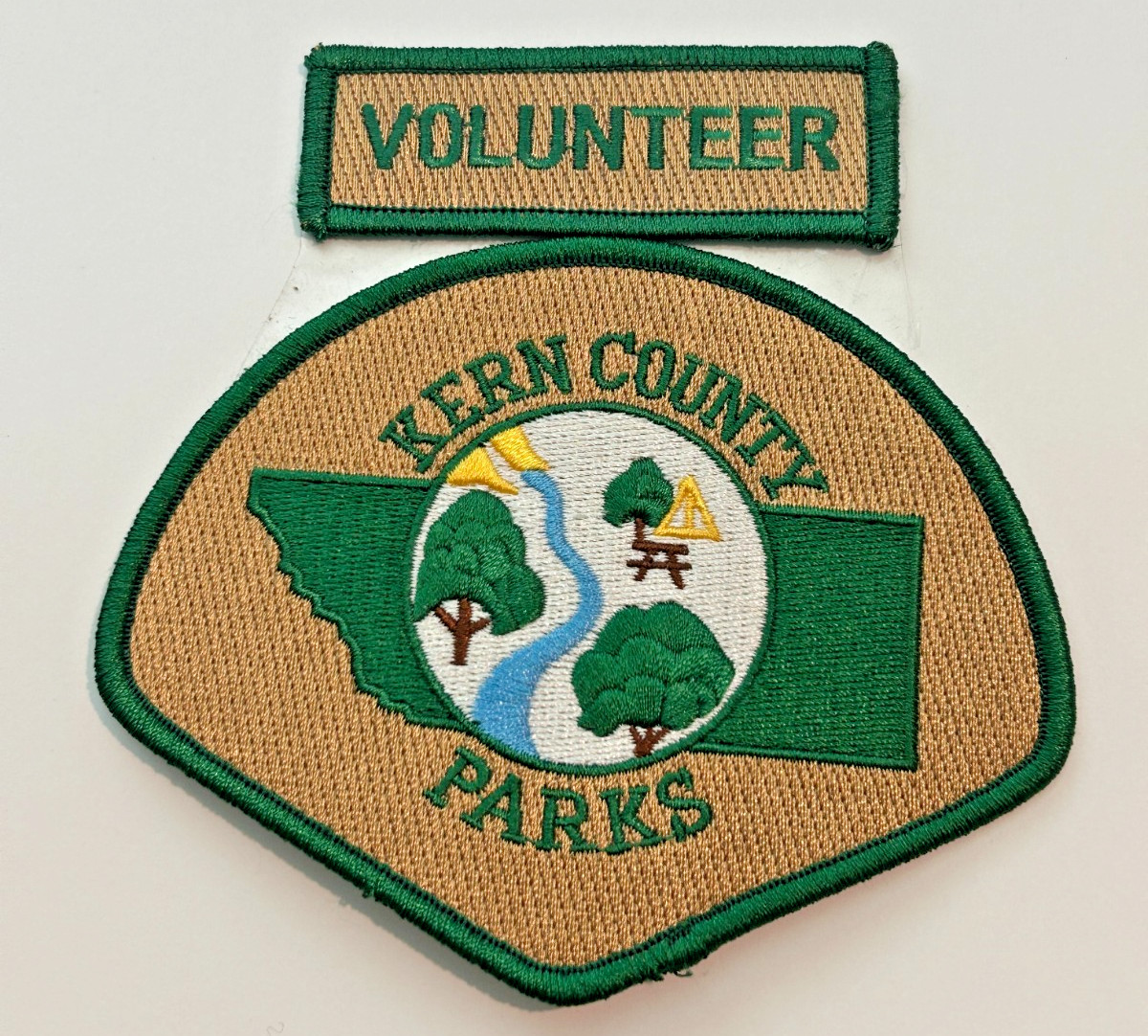 Kern County Parks California Volunteer 2Pc & Tab Patch Unused