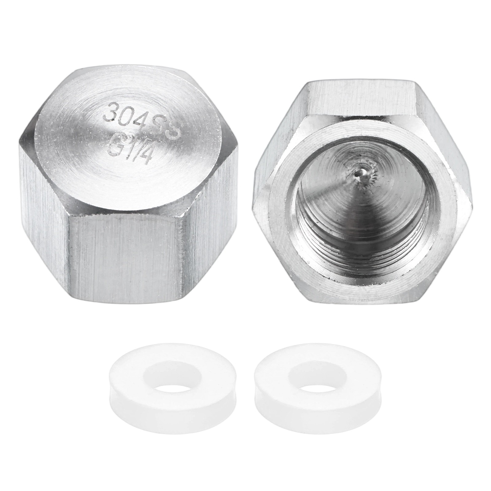 2-Pack Hex End Cap, 1/4 Inch g Female Thread Pipe Fitting