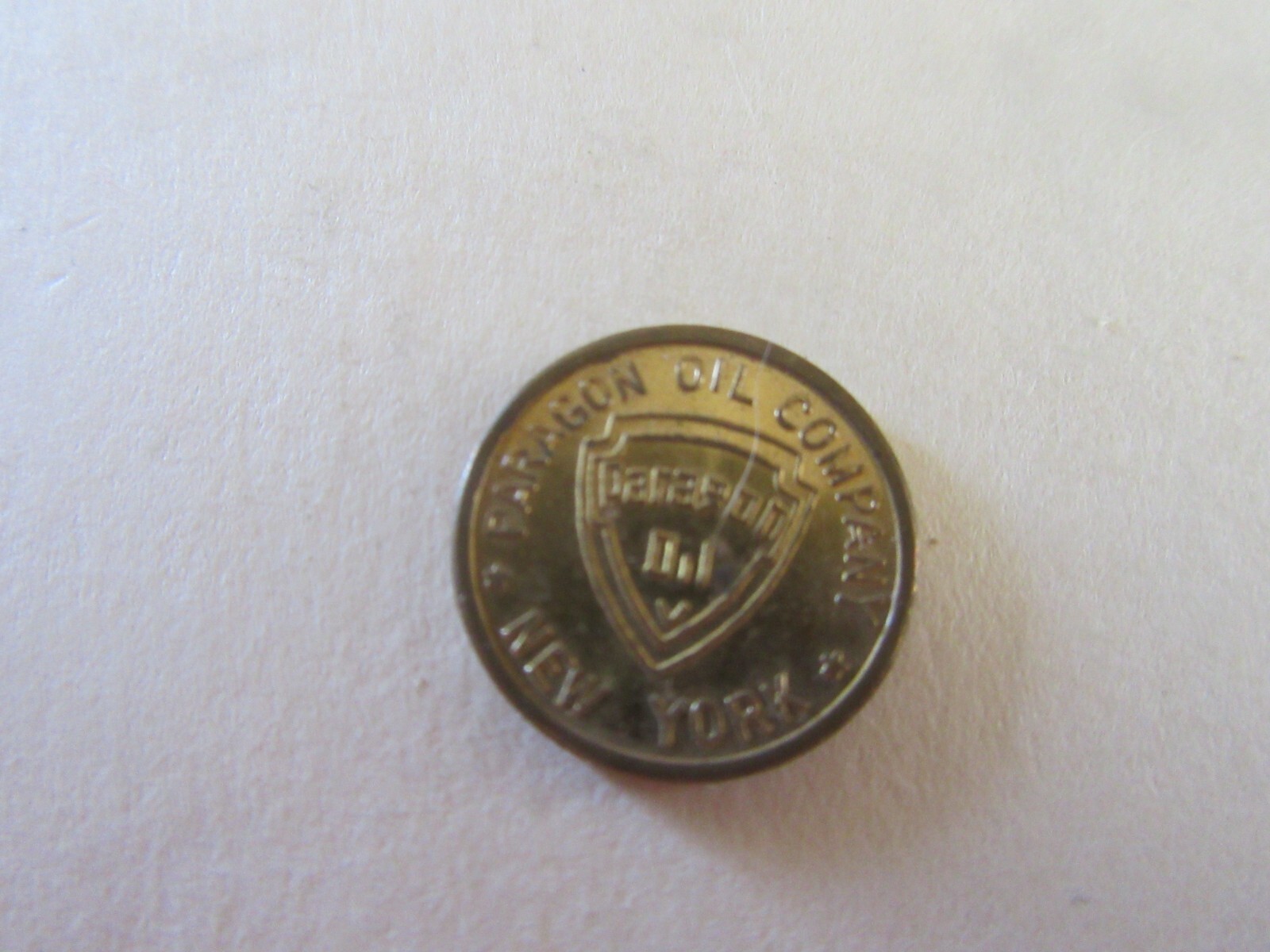 Golf Ball Marker From Paragon Oil Co. Ny, NY (Bronze 16mm Dia.-Excellent Cond.)