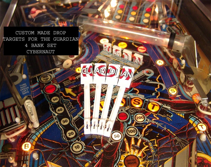 Bally Midway CYBERNAUT Pinball Machine Custom Drop Targets For Guardian Bank