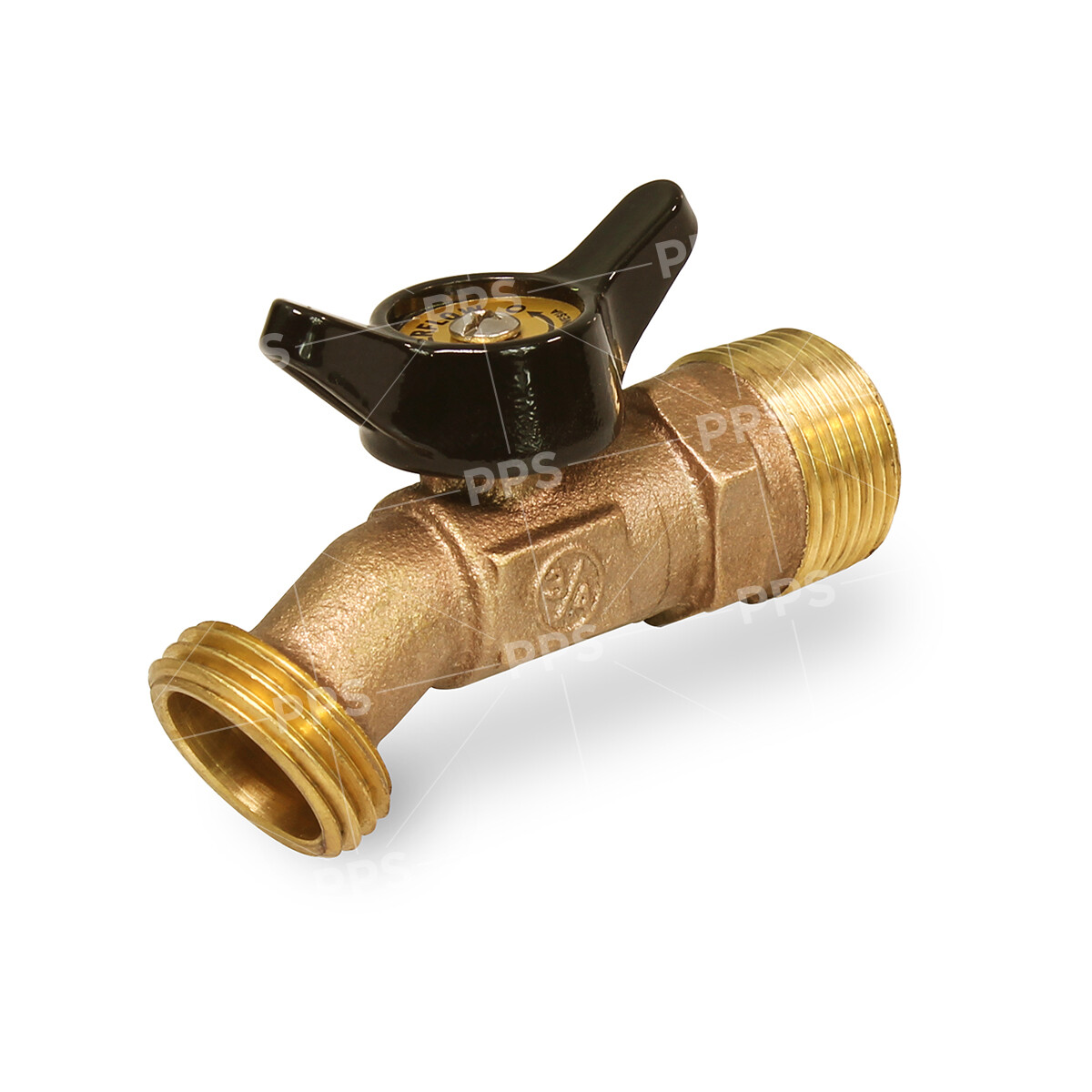 1/4 Turn No Kink  Cast Brass Hose Bib - MIP x Hose