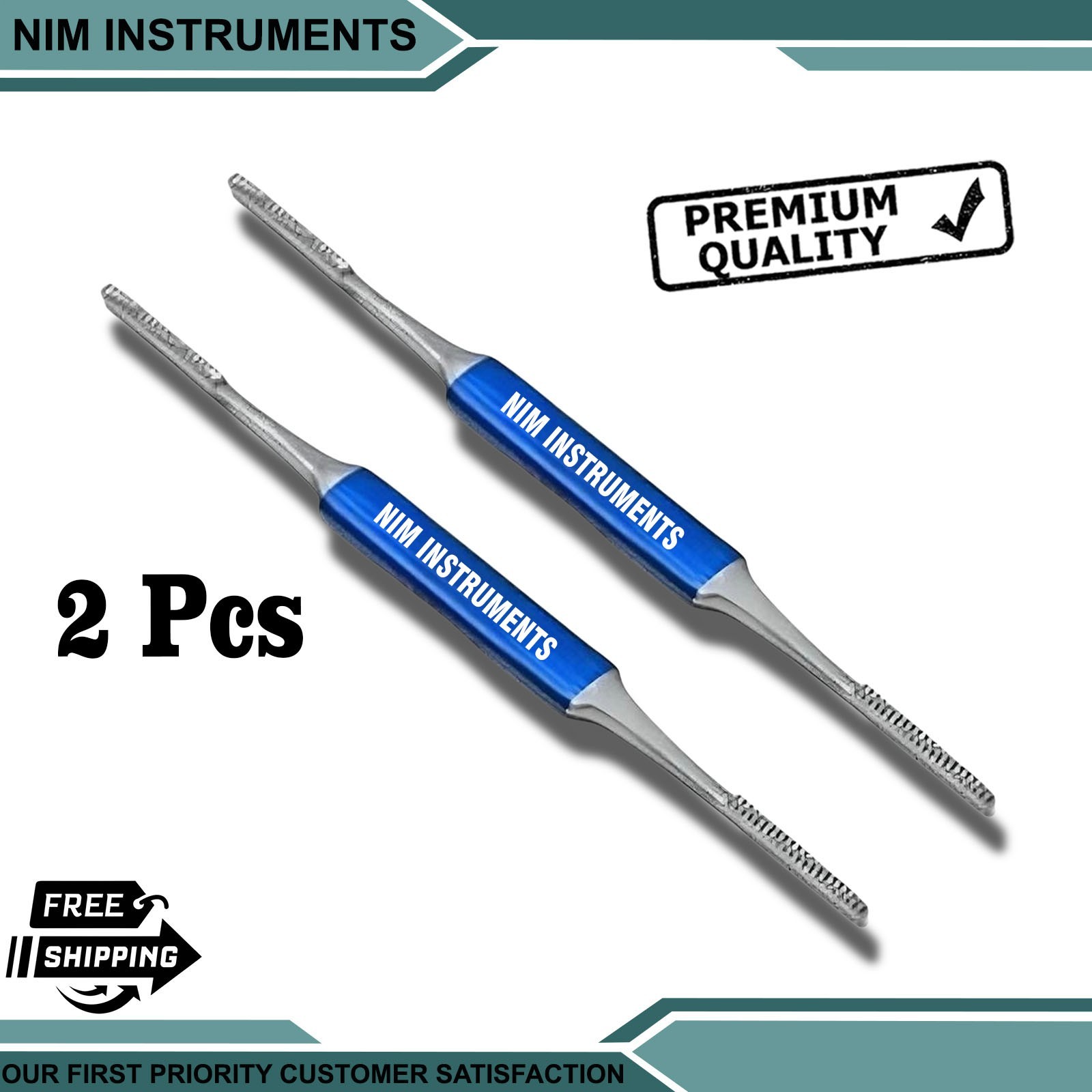 Teo Rasp Double Ended 3mm 8" #7 & 8 German Steel Plastic Surgery Rhinoplasty