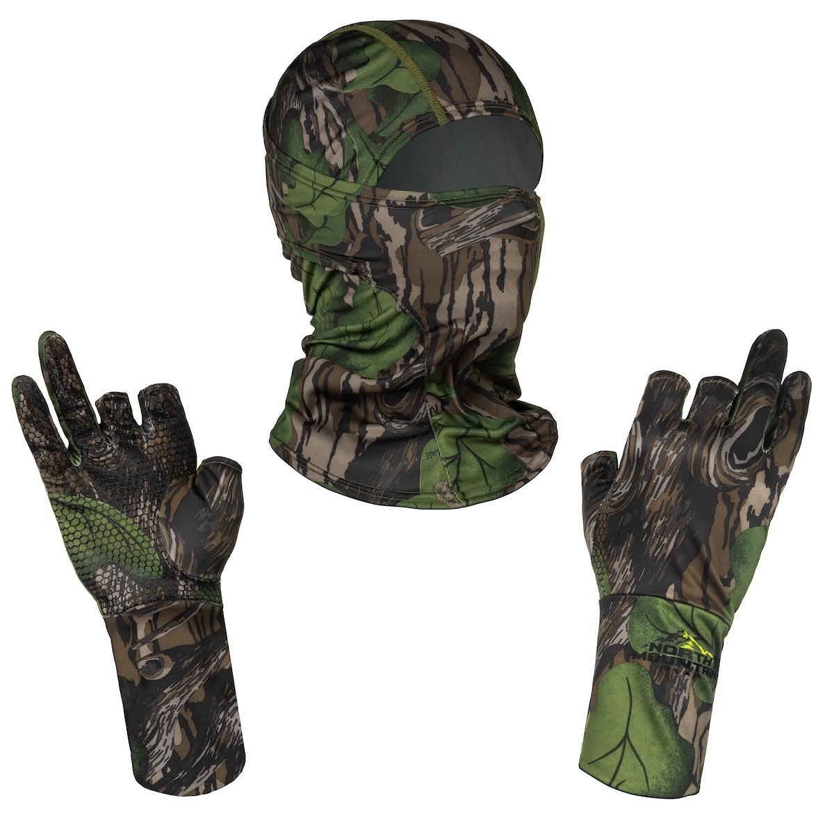North Mountain Gear Mossy Oak Full Foliage Balaclava & Fingerless Gloves