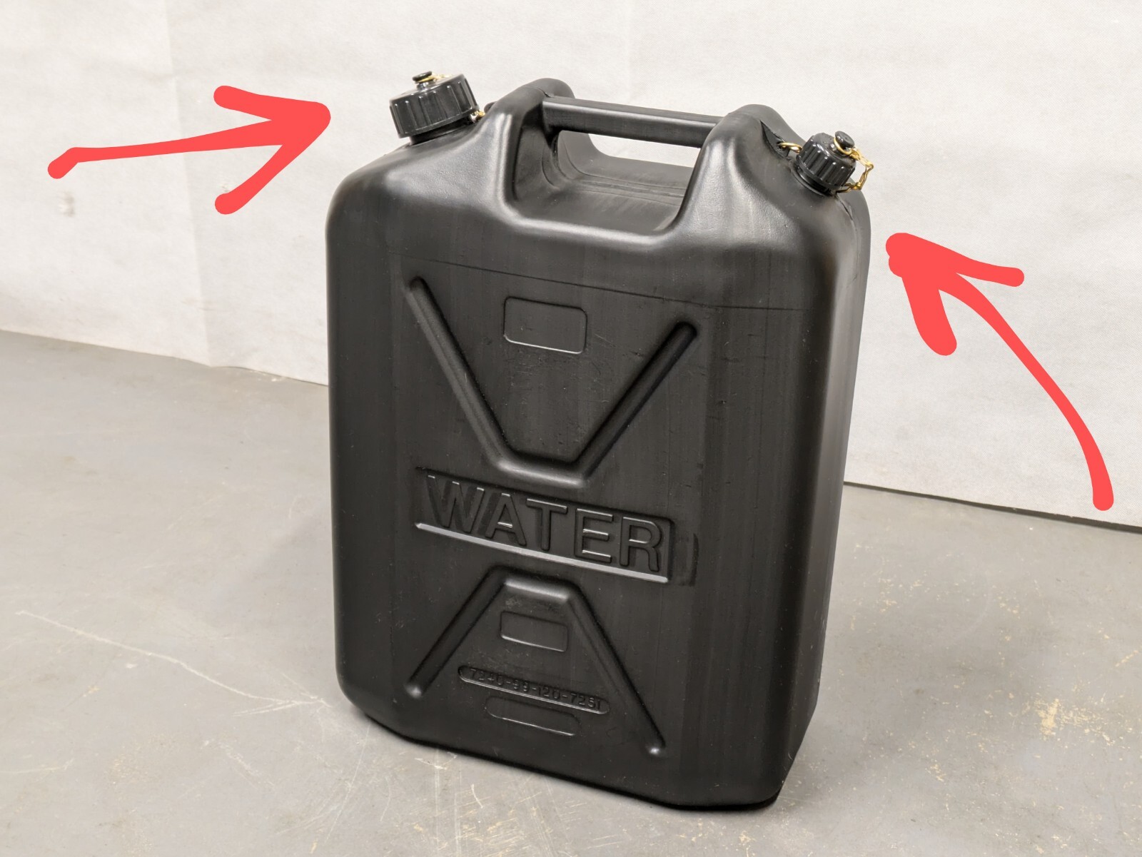 British Army Black Plastic 20L Jerry Can Water Container Replacement Lids Caps