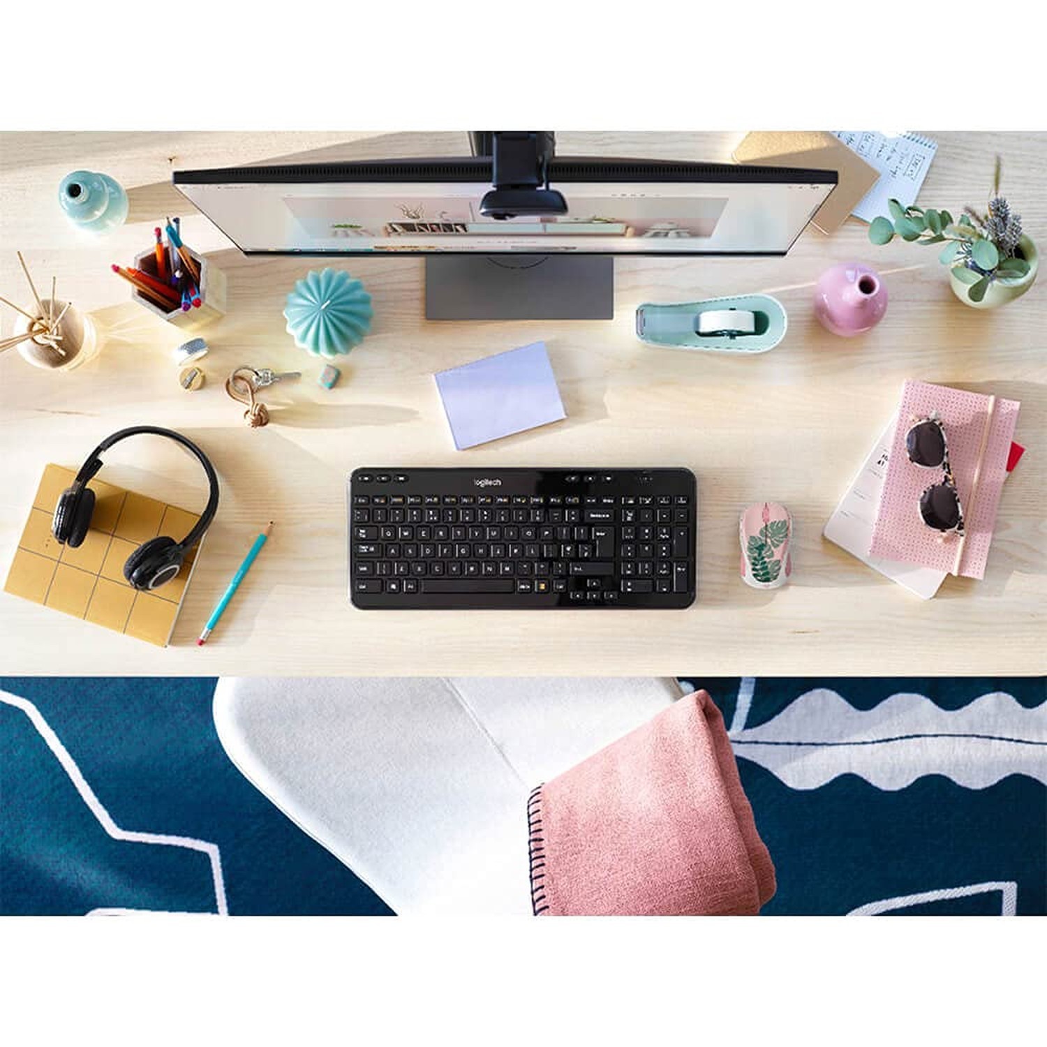 Logitech - Design Collection Limited Edition Wireless Compact Mouse with Colo...