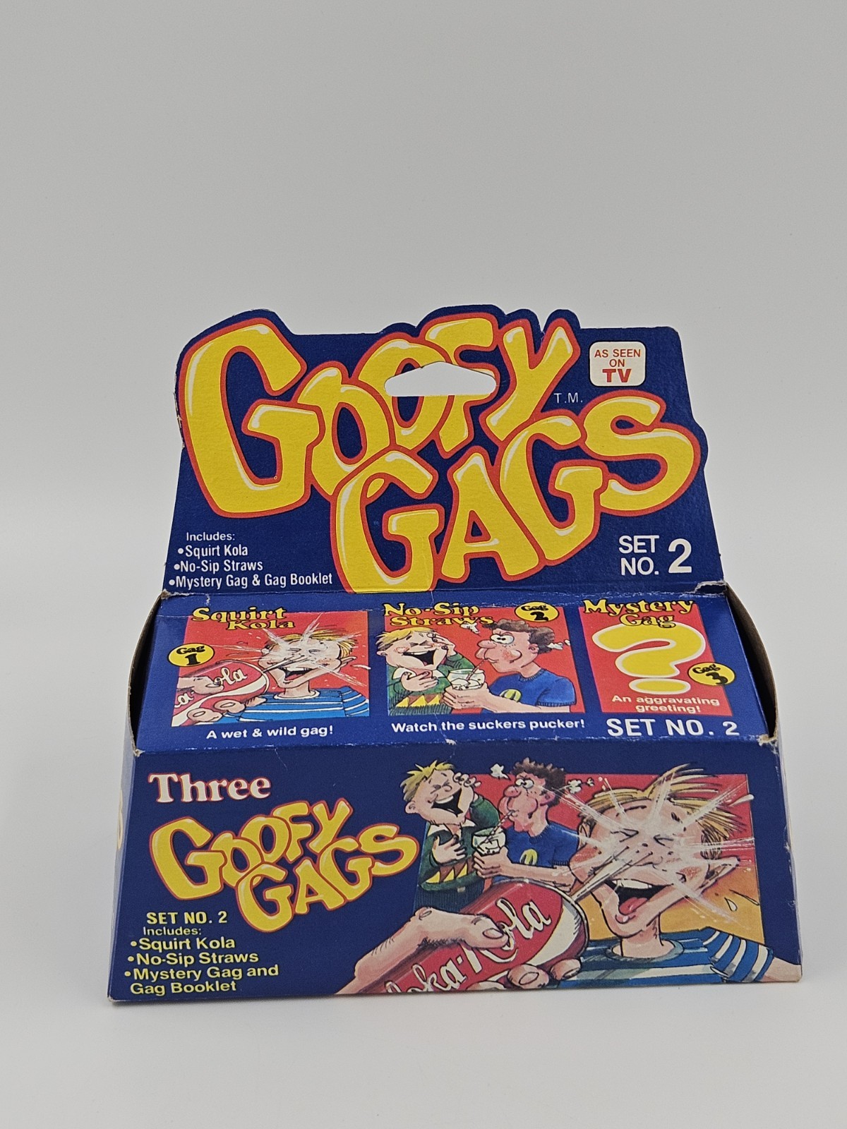 1981 Novelty Goofy Gags Infomercial 3 Practical Jokes Set 2 Cola No Sip Straw