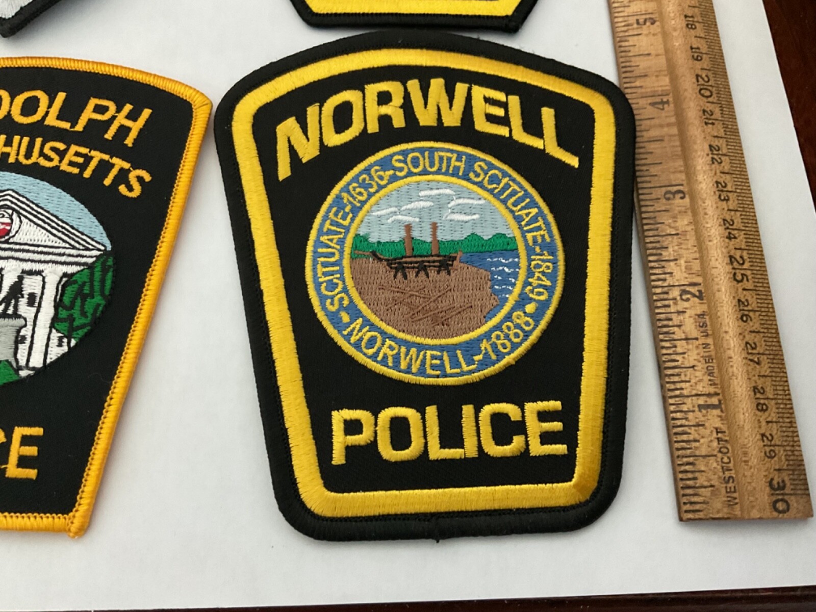 Massachusetts Police LawEnforcement collectable patches new full size 6 titles