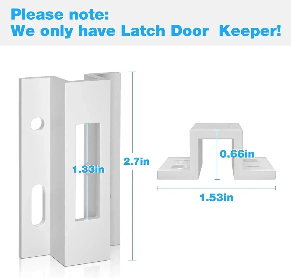 Patio Sliding Door Keeper／Hook Style Latch／E 2124 Latch Lock 1 Pack