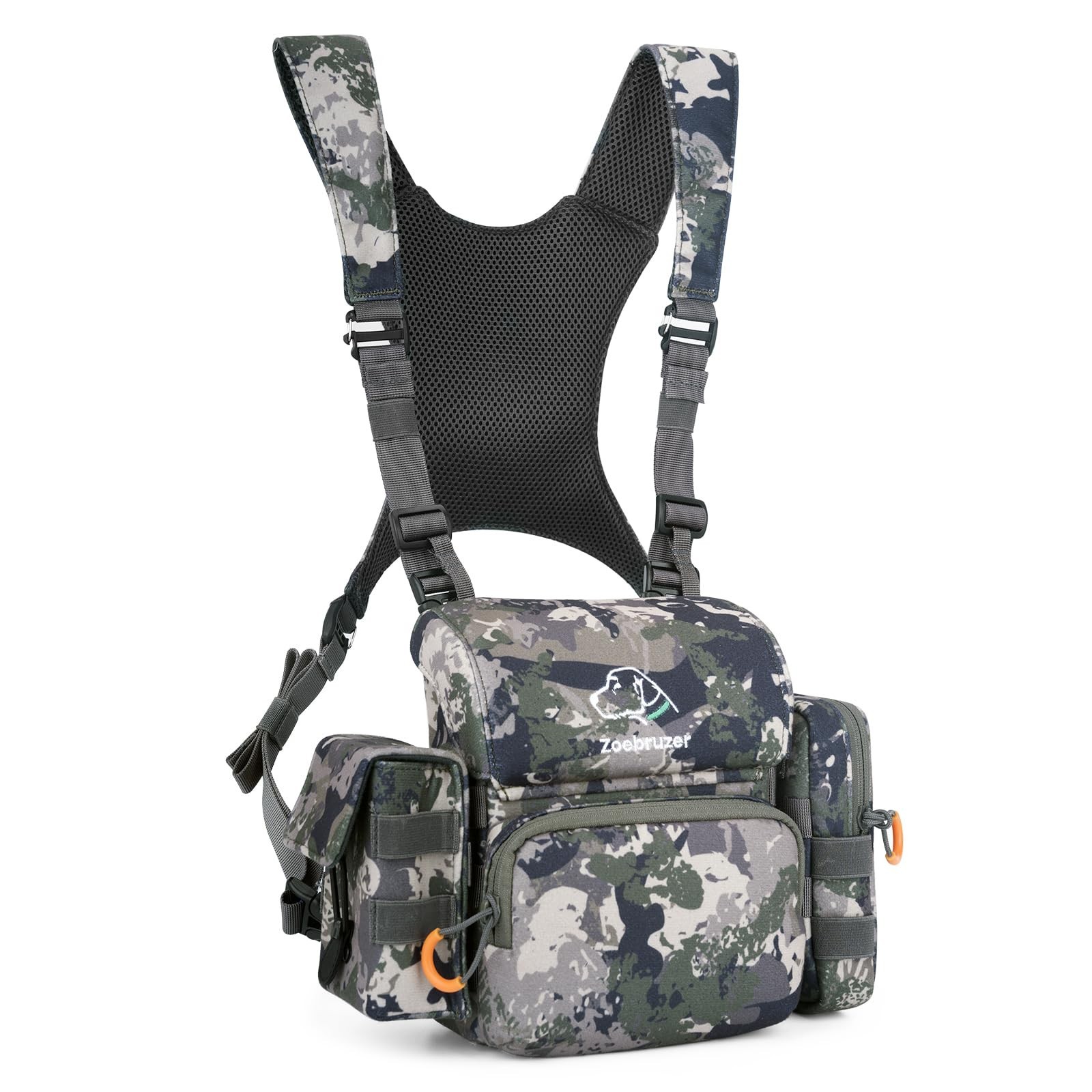 Binocular Harness Chest Pack, Bino Harness Bag with Rangefinder Pouch & Rain ...