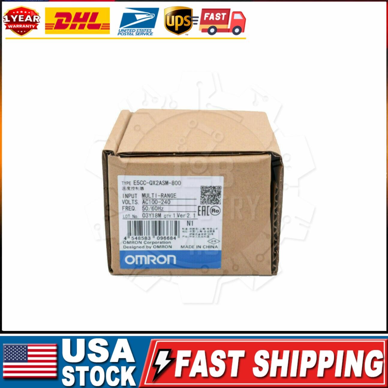 New in box Omron E5CC-QX2ASM-800 Temperature Controller 100-240VAC E5CCQX2ASM800
