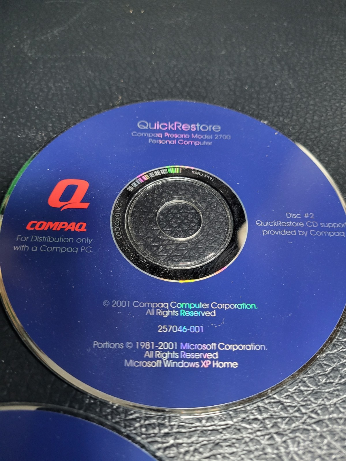 Compaq Presario Quick Restore Disc 1-3 (2001 Pre-Owned PC Computer CD-ROM 2700
