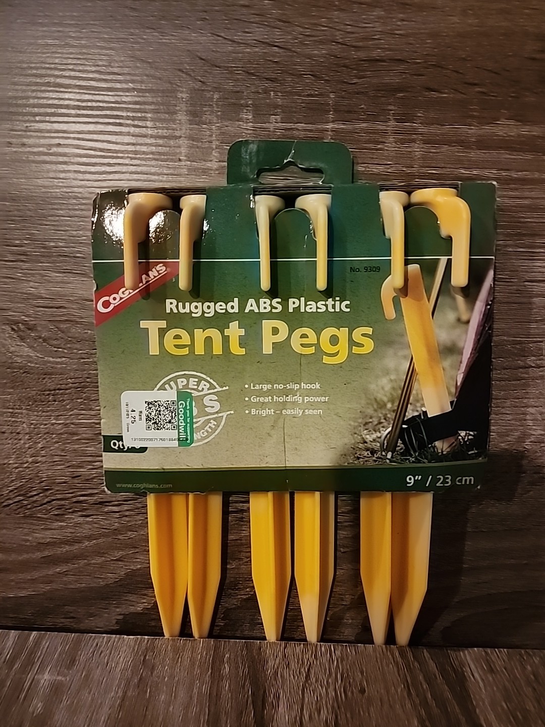 NEW Coghlan's 9309 Tent Pegs PACK OF 6 FOR CAMPING SALE 9" PLASTIC 3476488
