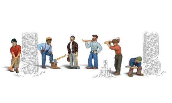 NEW Woodland Scenics Lumberjacks HO Train Figures A1876