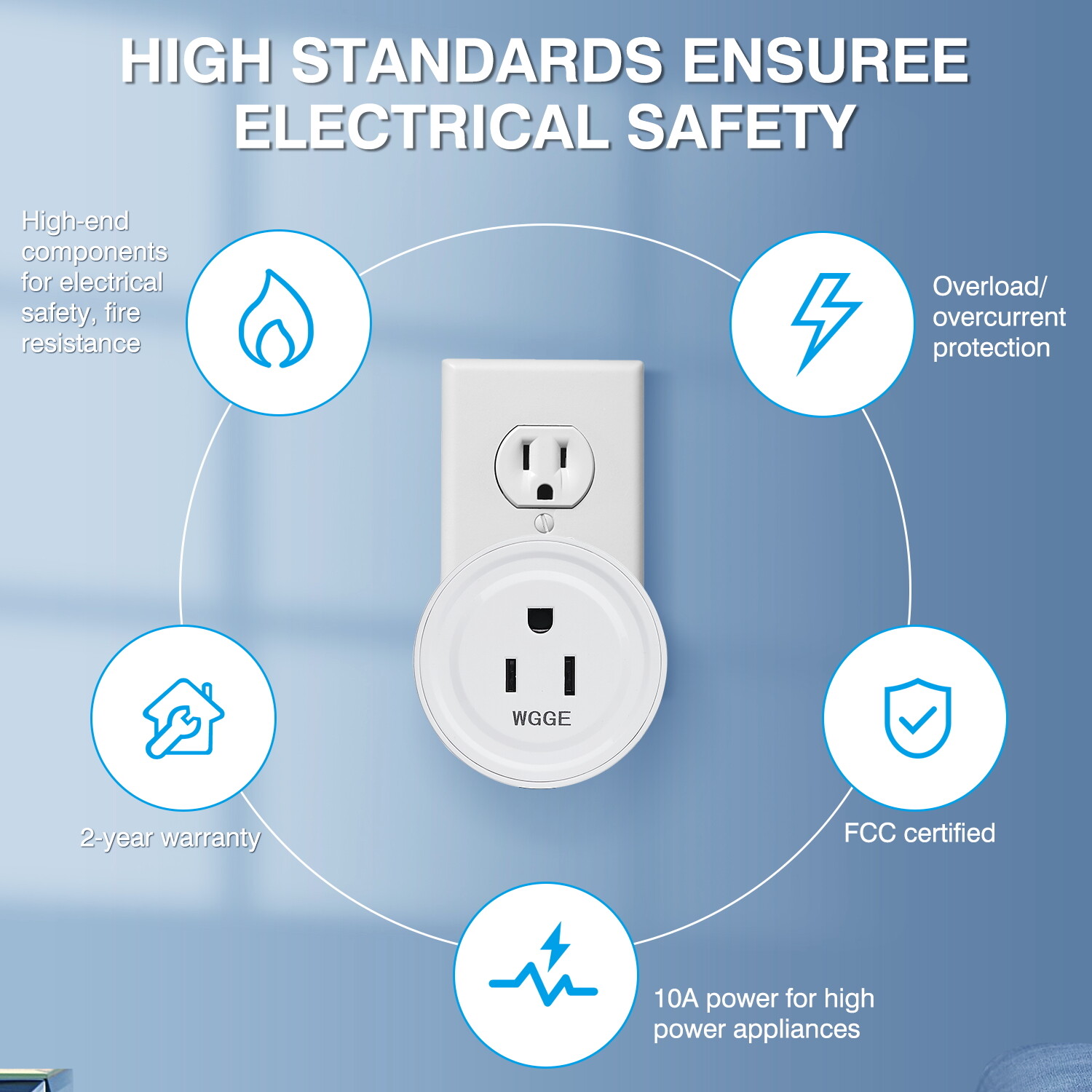 Smart Plug, Mini Smart WiFi Outlet Compatible with Alexa, Google Assistant 2/pk