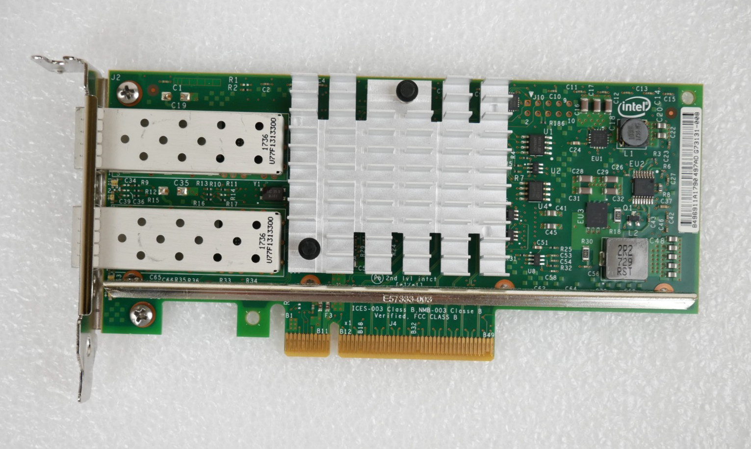 Dell 0942V6 Intel X520-DA2 Dual Port SFP Low Profile PCIe Network Adapter Card