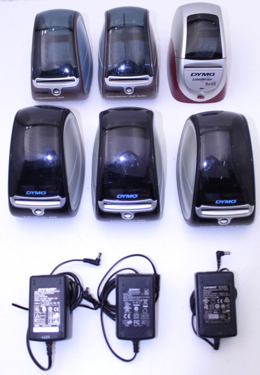 Lot of 6 Dymo LabelWriter 330 Turbo 400 Turbo 450 Turbo Please Read