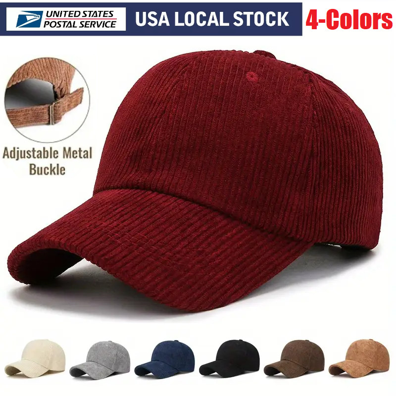 Breathable Corduroy Baseball Cap Adjustable Snapback Unisex Cap for Outdoor