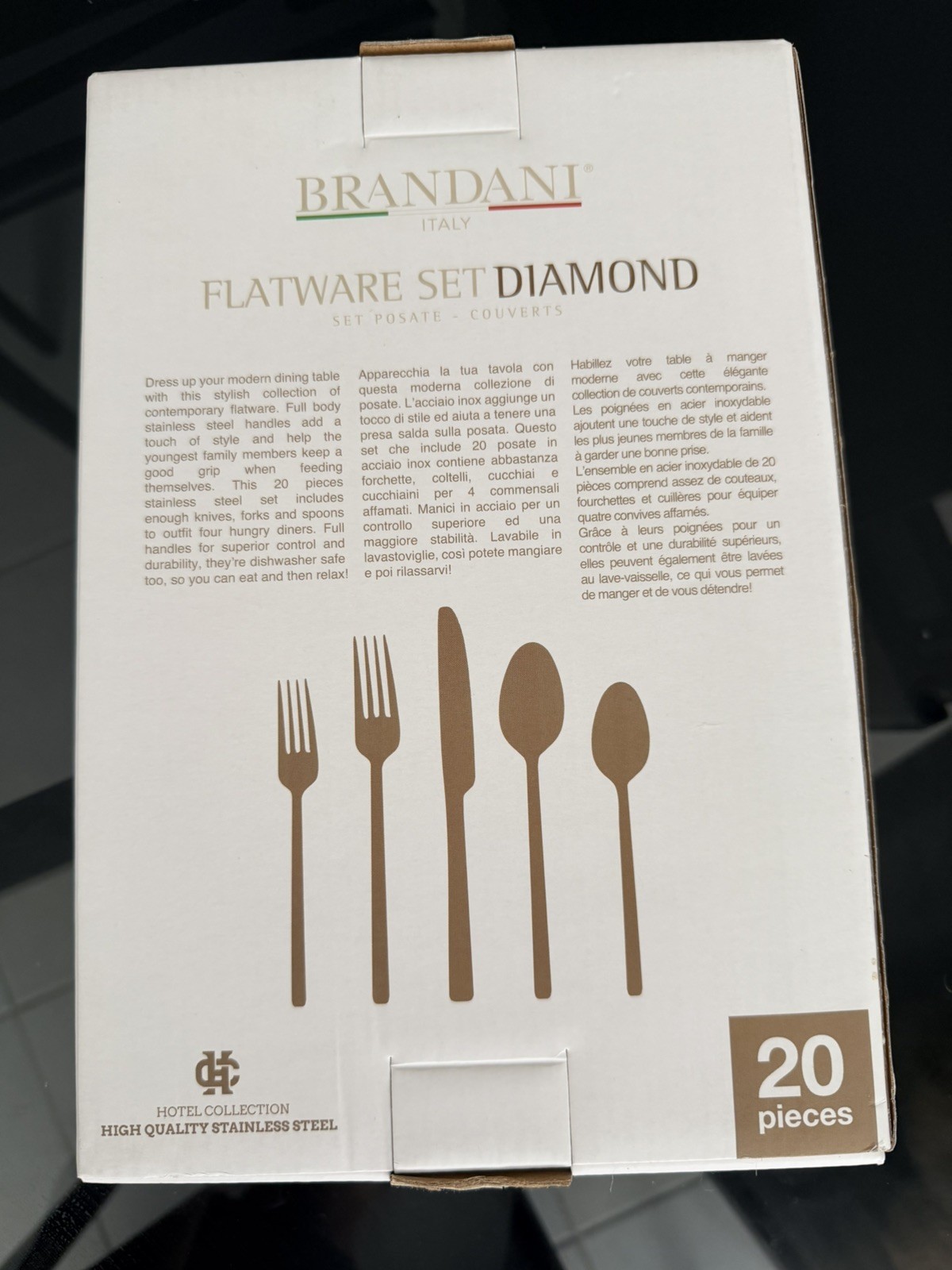 Brandani Italy, Diamond Flatware Set, 20pcs