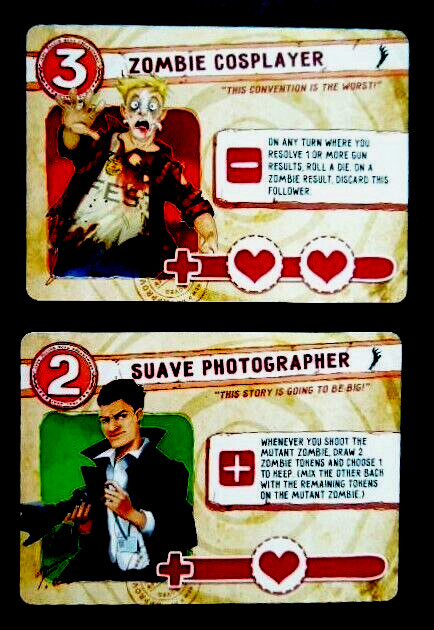 NEW!!!  TWO PROMO CARDS FOR "RUN, FIGHT OR DIE: RELOADED" BOARD GAME - GREYFOX