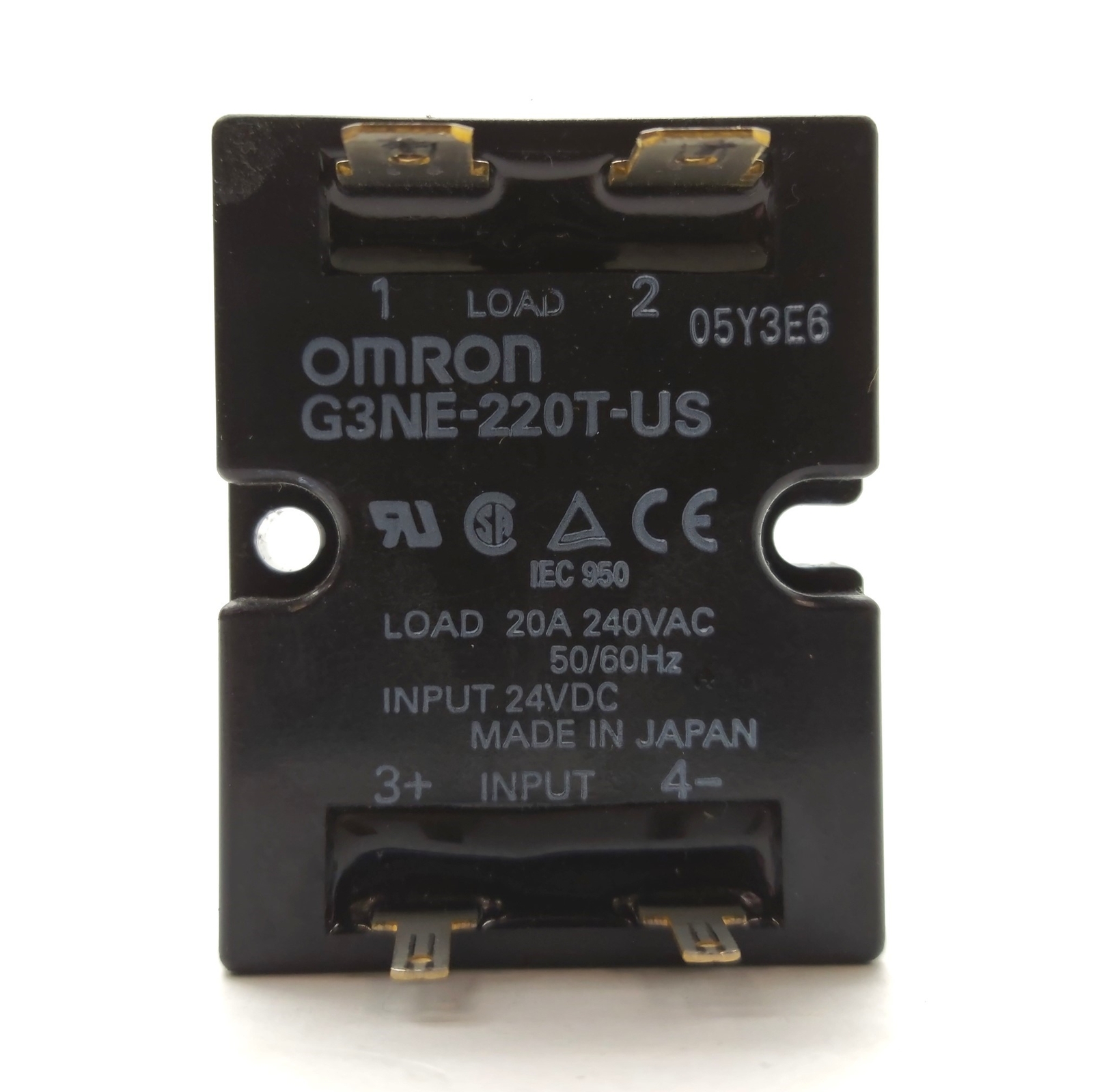 Omron G3NE-220T-US Solid State Relay, SPST, 24VDC Control, 240VAC 20A Load