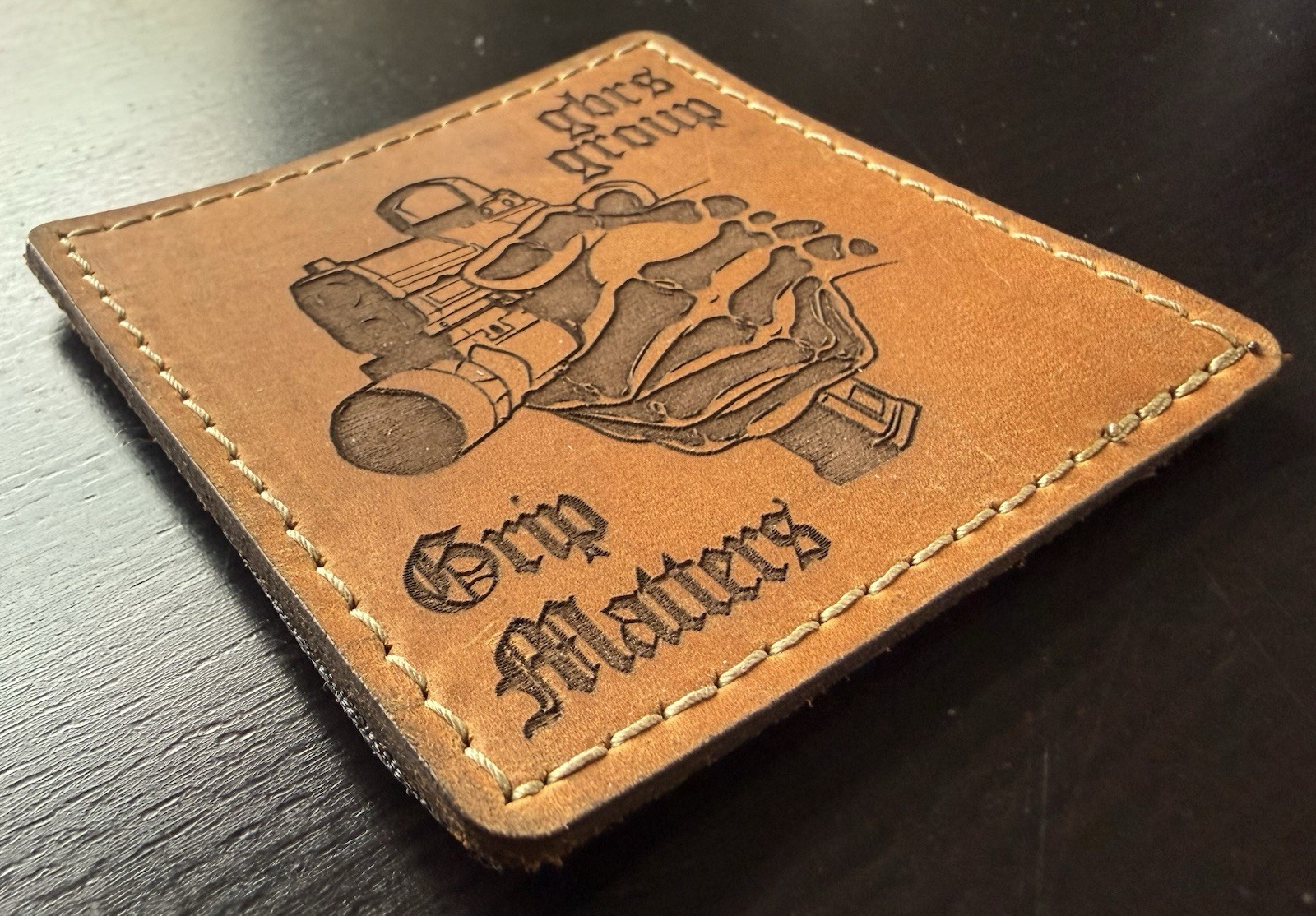 GBRS Group x Bald Bros. "Grip Matters" Tan Leather Variant Patch