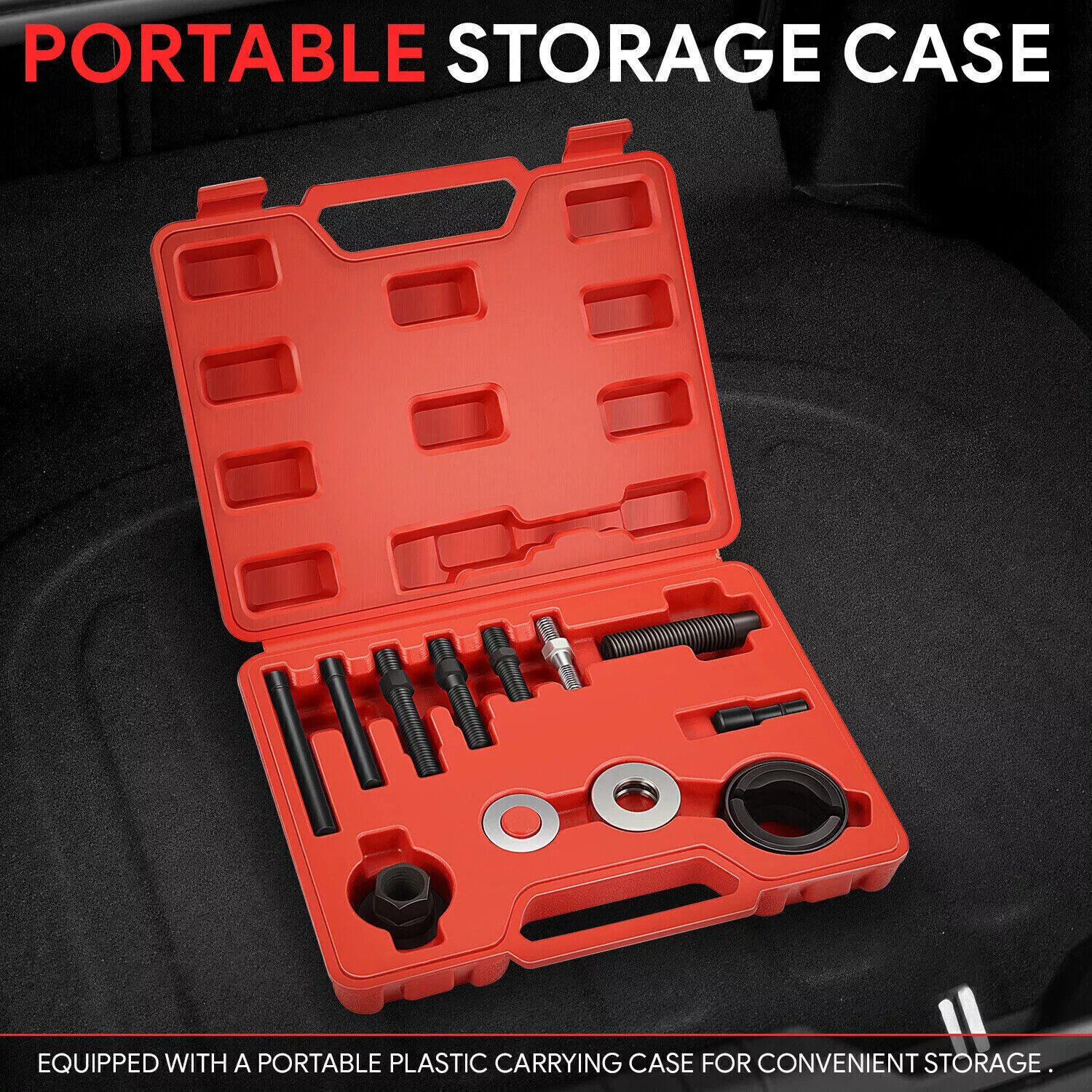 13pc Power Steering Pump Pulley Puller Remover & Alternator Installer Tool Kit