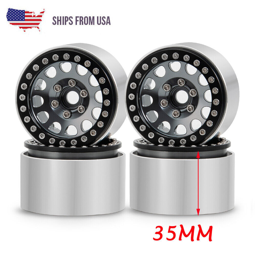 ALLOY 1.9 Beadlock Wheel Rim for 1/10 RC TRX4 Axial SCX10 II AXI03007 D90 CC01