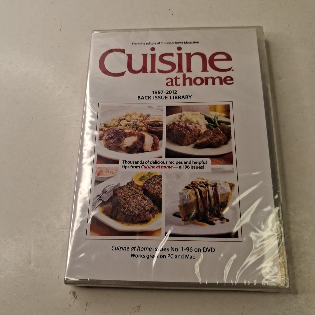 Cuisine At Home Magazine 1997-2012 Back Issue Library PC DVD-ROM 2012 New/Sealed
