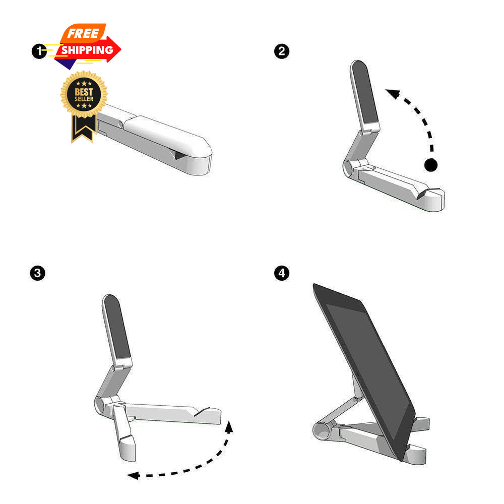 Kado Tablet Stand for Portable Monitor, Adjustable Plastic, Black