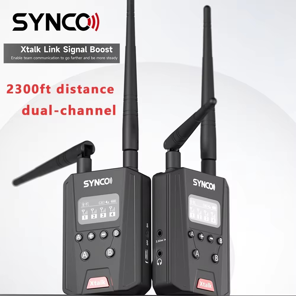 SYNCO Xtalk Link Signal Boost 2300ft for Xtalk Headset Wireless Intercom System