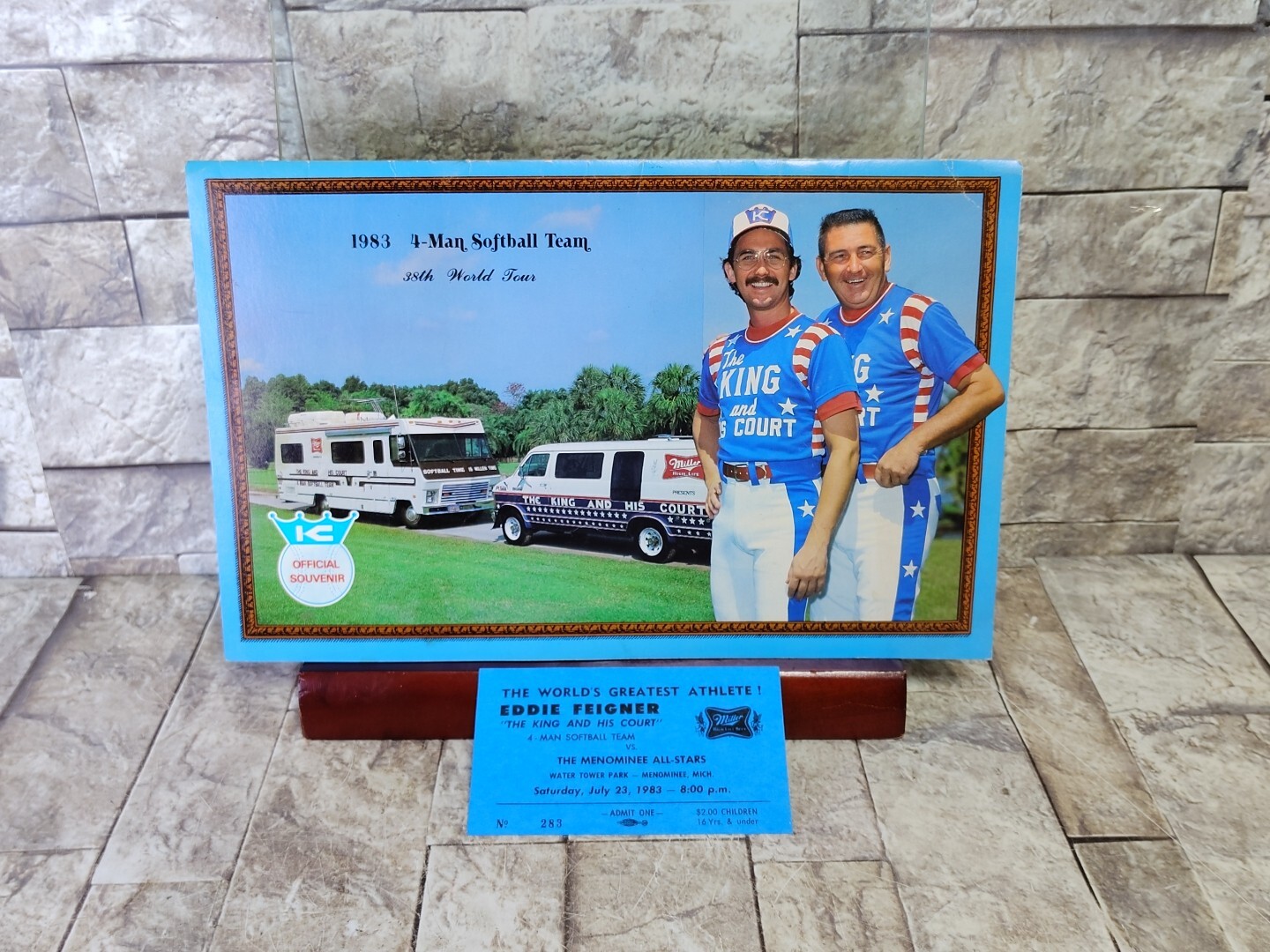 1983 4-MAN SOFTBALL TEAM 38th WORLD TOUR OFFICIAL TICKET SOUVENIR