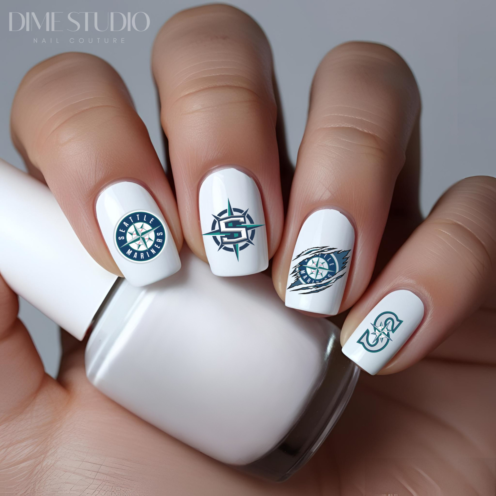 Seattle Mariners  Baseball Nail Decals Water Transfer Clear Overlay