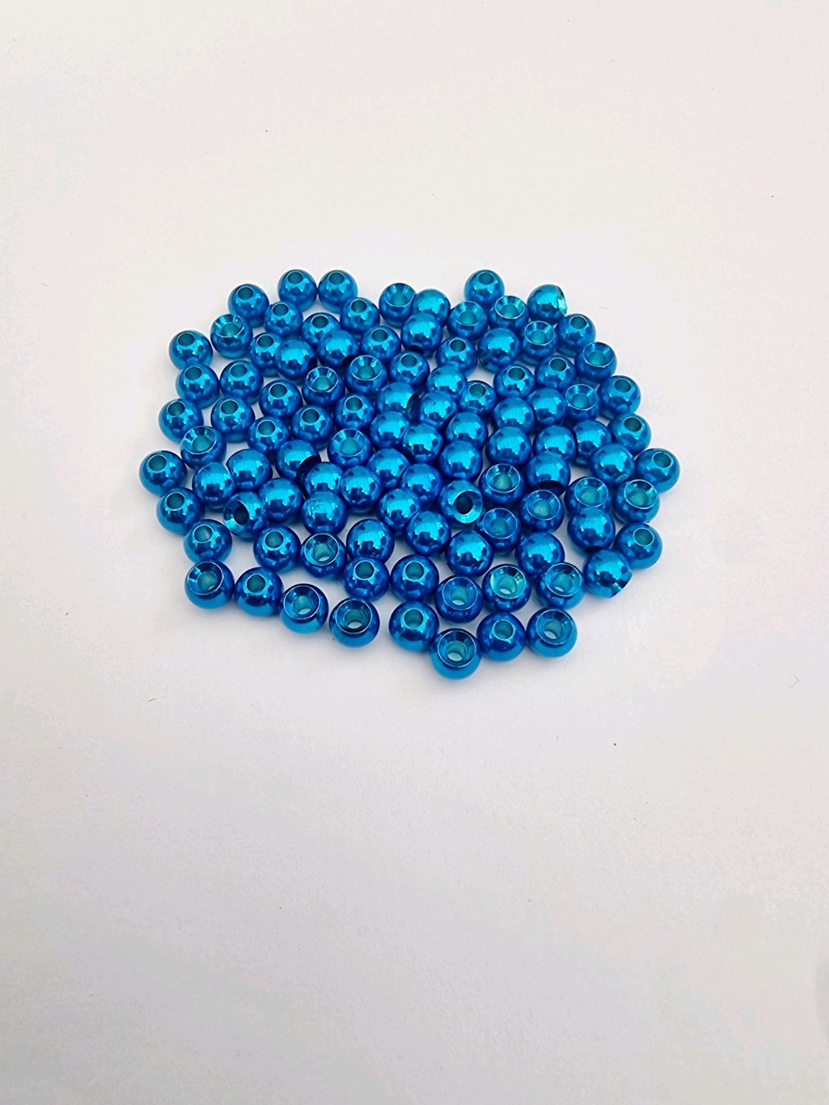 Fly Tying Materials 50 Packs 4mm Metalic Kingfisher Blue Countersunk Brass...