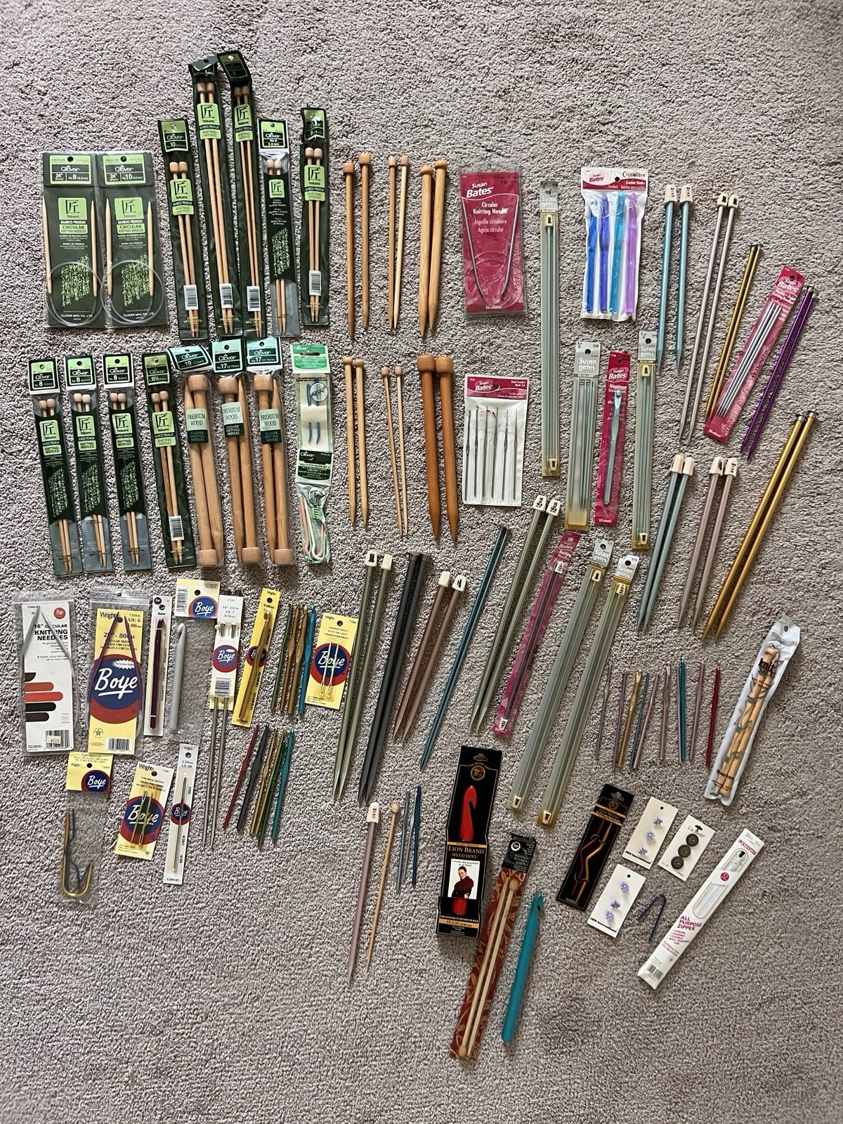 Lot Of Knitting Needles & Crochet Hooks Clover Bamboo Takumi Susan Bates / Boye