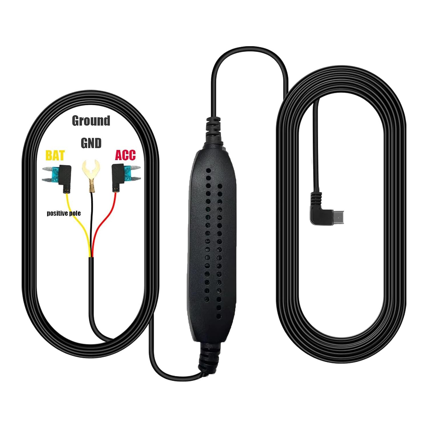 Type-C Hardwire Kit for 2 Channel Dash Cams with Fuse Taps