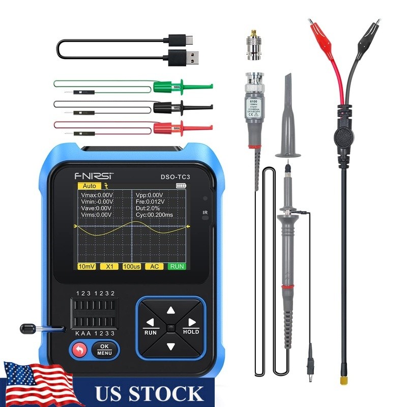 DSO-TC3 Handheld Oscilloscope Function Generator Transistor Tester Multimeter US