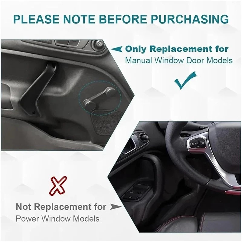 Left Driver Inner Side Door Pull Handle For Ford Fiesta 2011- 2020 manual Window