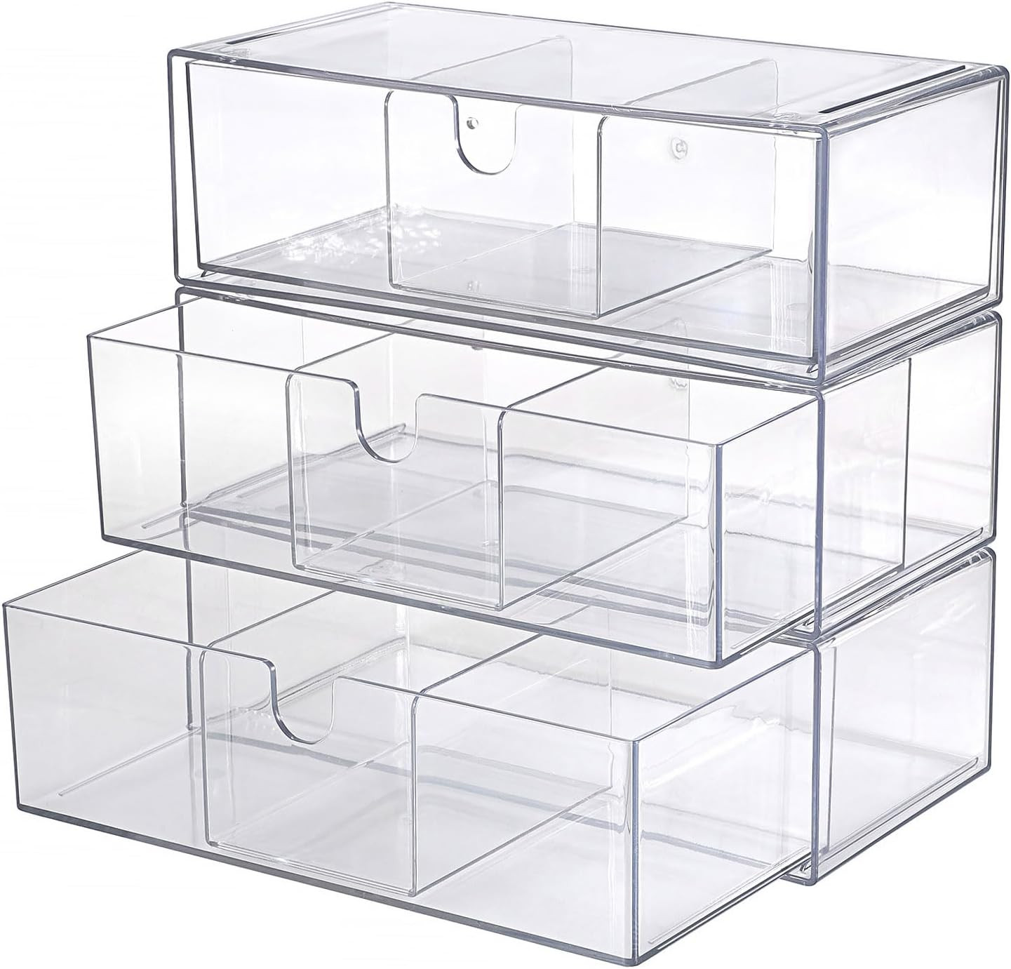 Acrylic Pencil Drawer with Removable Dividers Clear Pull Out Pen Drawer Organize
