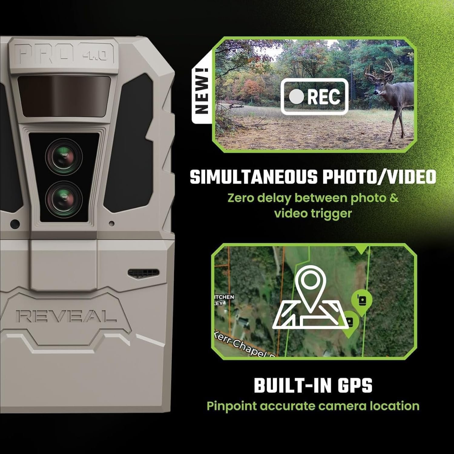 Tactacam Reveal Pro 4.0 Cellular Trail Camera (2-Pack) + 2 FlexPack R5 & 2...