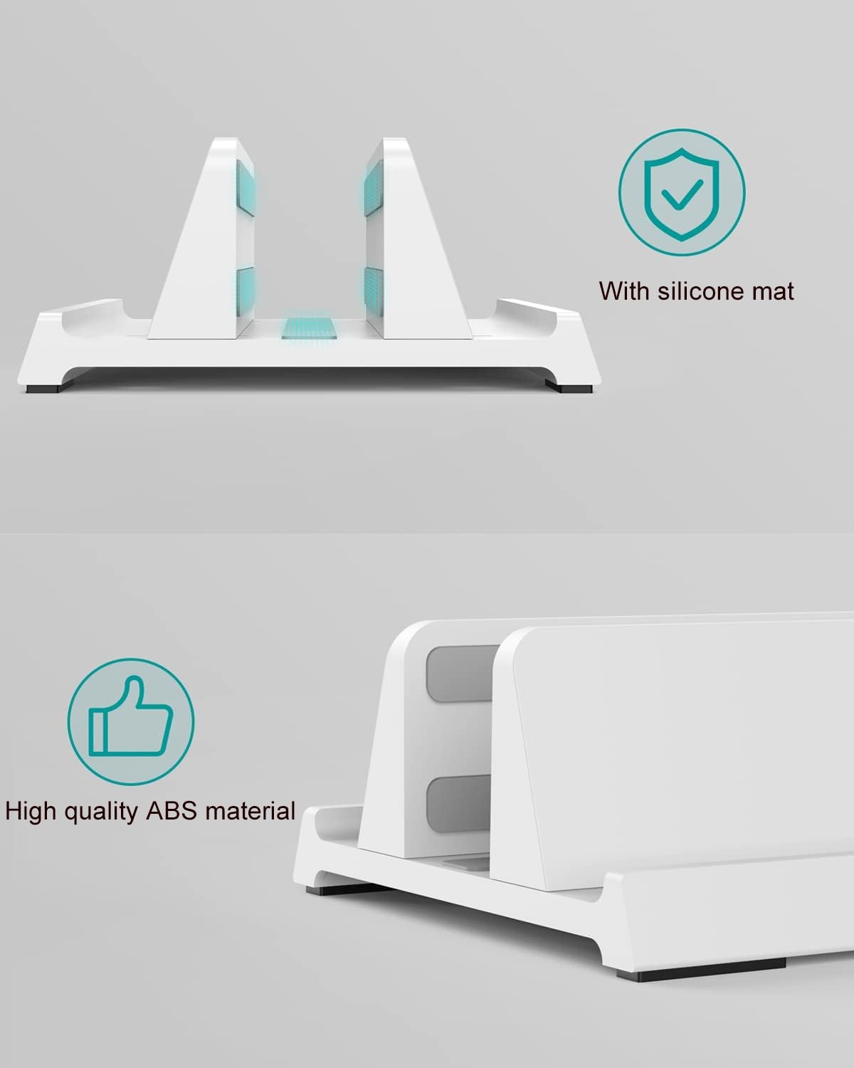 White Vertical Adjustable Laptop Stand For Desk 11 To 17.3 Inch Computer