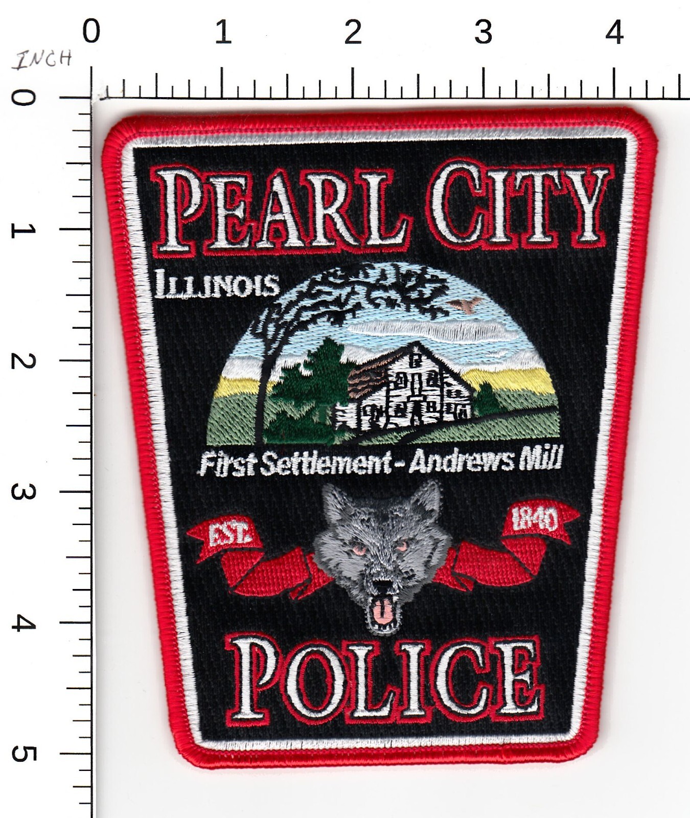PEARL CITY  -- P/T DEPT -- ILLINOIS POLICE COLLECTIBLE PATCH (NICE DETAILS)