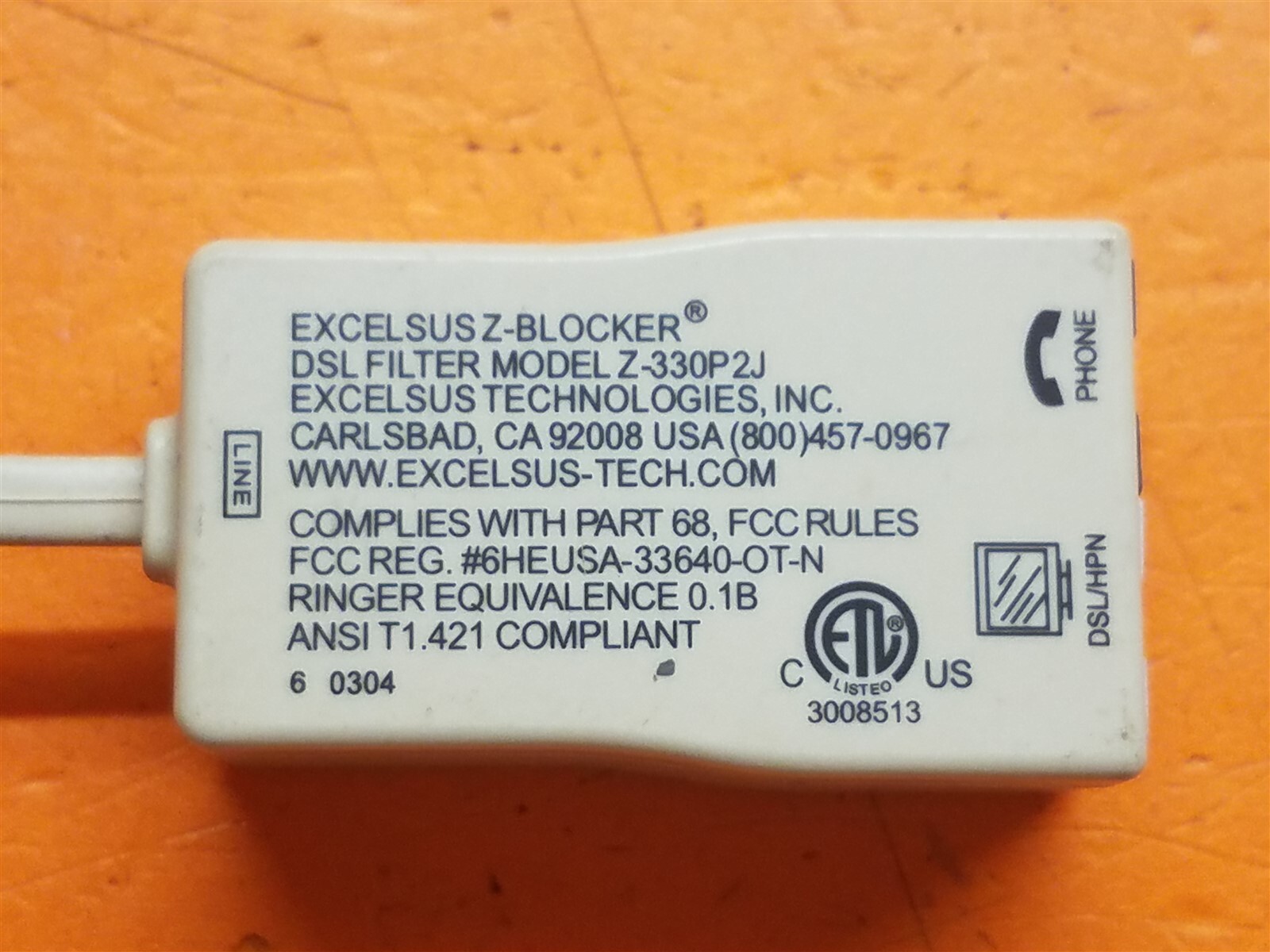 ⭐️⭐️⭐️⭐️⭐️ USED Excelsus Z-Blocker DSL Filter Model Z-330P2J