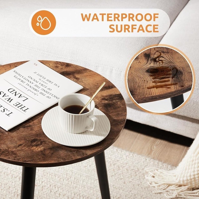 Sturdy Round Side Table Easy Assembly Versatile Lightweight Eco-friendly Design