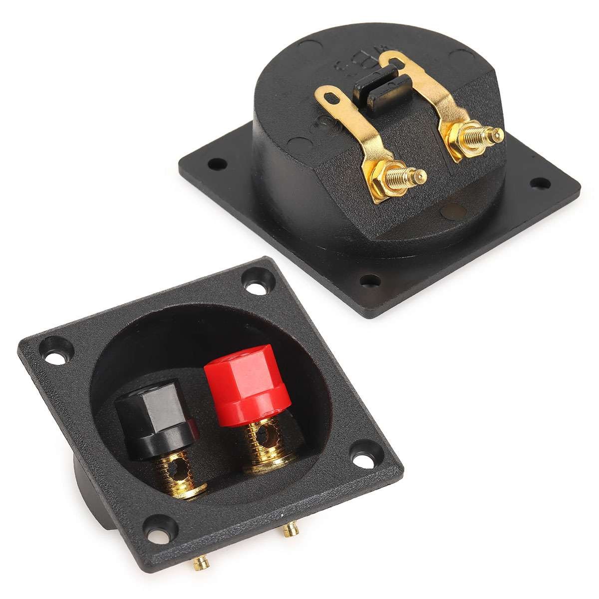 4Pcs Square Subwoofer Speaker Box Terminal Cup Spring Connector Sub Plug Box