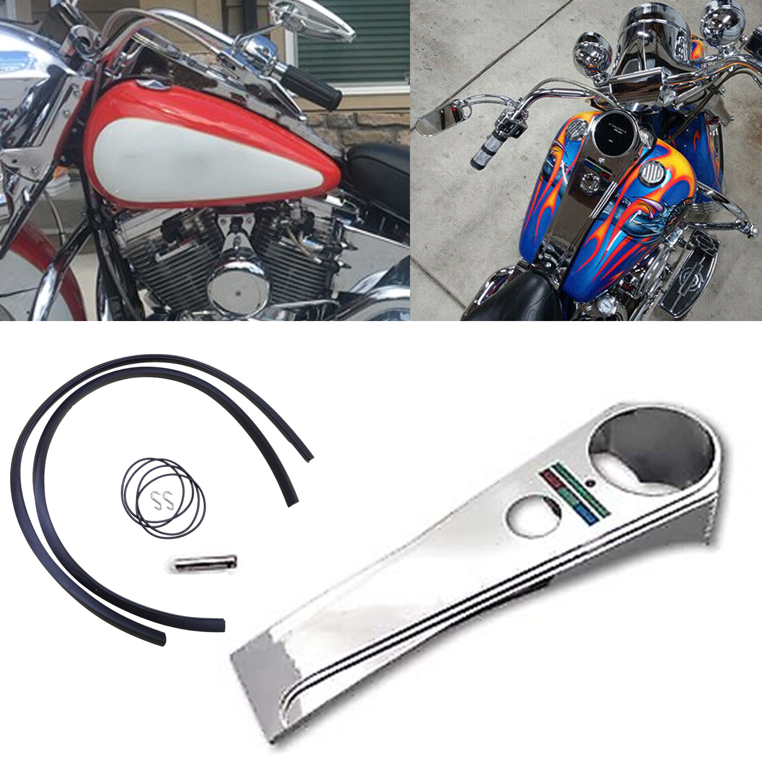 Chrome 19.6" Long Dash Panel For Harley Dyna FXDL FXD FXDWG Heritage Softail