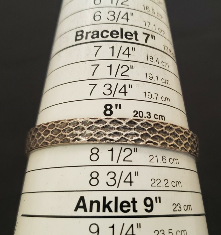 Vintage silver tone embossed handstamp bangle bracelets