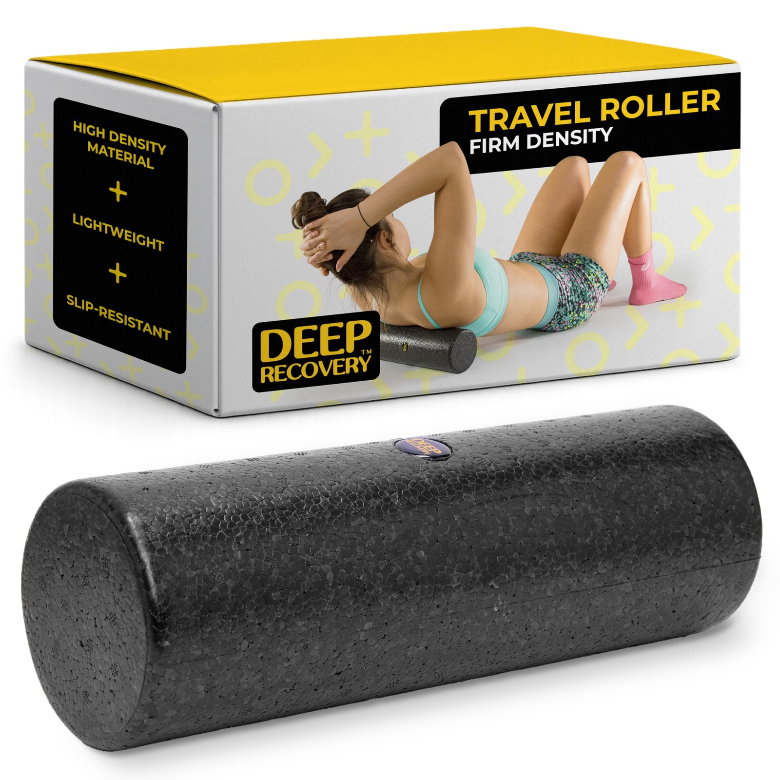 Yoga Foam Roller for Physical Therapy & Exercise – Black Back Roller for Back...