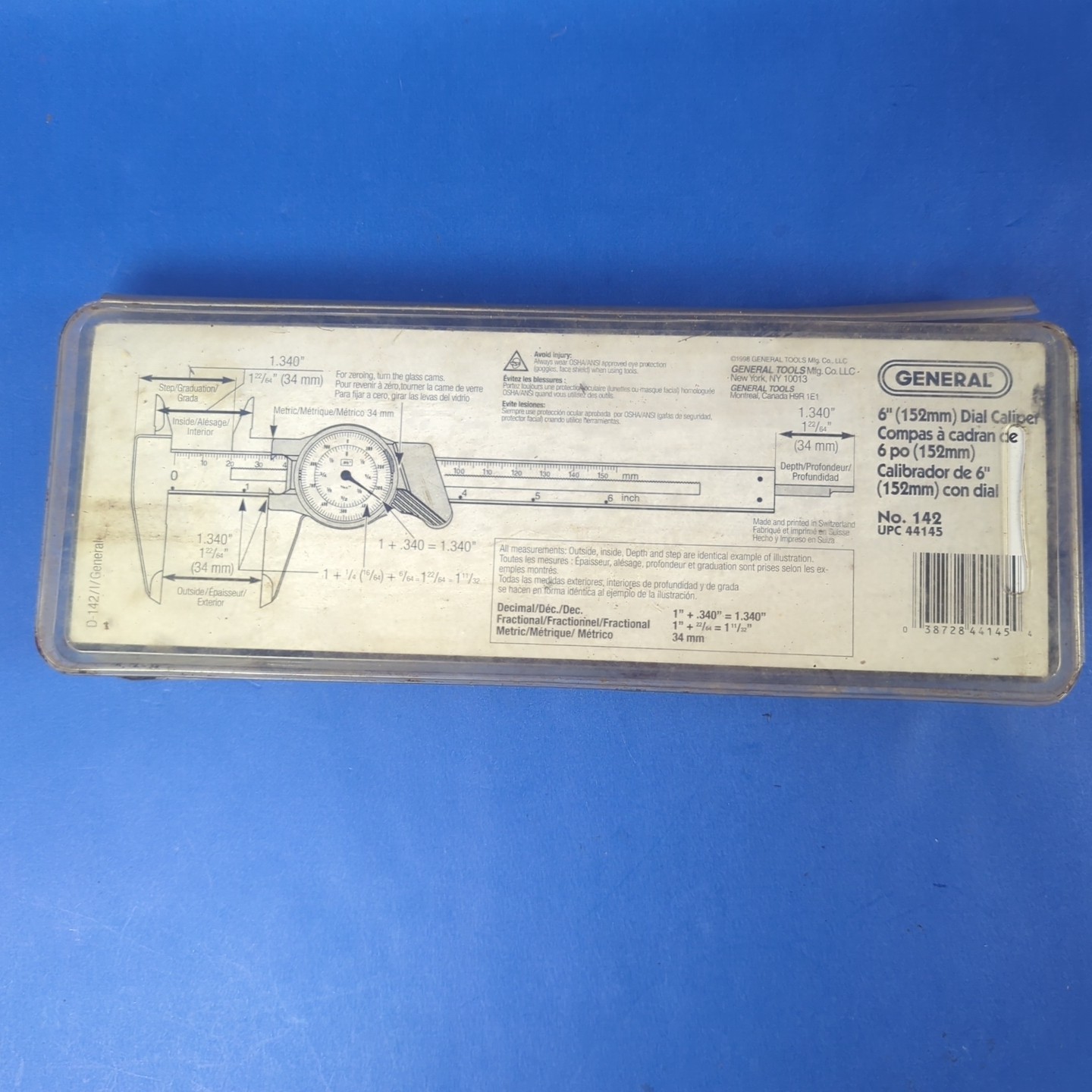 General Tools No. 142 6” 6 Inch Dial Caliper