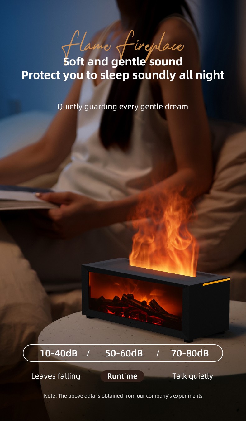Essential Oil Diffuser 7 Colors Fireplace Fire Flame Aromatherapy Diffuser 150ml